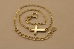 Náramok- vzor anker- krížik- pozlátené striebro