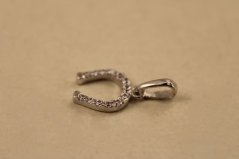 Prívesok- podkova- číre zirkóny- biele zlato- 14 karátov