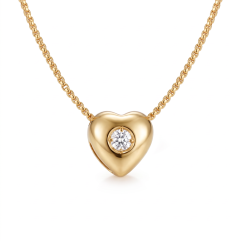 Celebritka-Srdce-Číry zirkón-Veneziana-Žlté zlato-14k