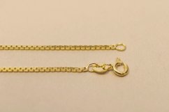 Zlatá retiazka vzor Cube - kocka, žlté zlato, 42 cm, 2,26 g, 14k 585/1000