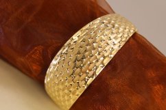 Pevný náramok s trblietavým vzorom-žlté zlato-14 karátov
