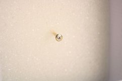 Zlatý piercing do nosa so žiarivym čírym briliantom 0,01 ct, žlté zlato, 0,17 g, 14 karátov 585/1000