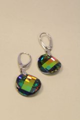Visiace náušnice swarovski crystals, klasické zapínanie, striebro, 6,94g, 925/1000
