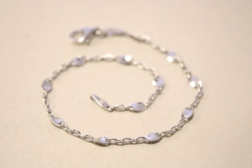 Strieborný náramok s oválnymi platničkami, rhodium, 17 cm, 1,51 g, 925/1000