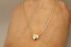 Celebritka-Srdce-Číry zirkón-Veneziana-Žlté zlato-14k