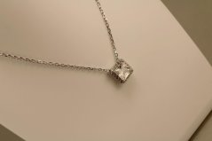 Retiazka - číre zirkóny - rhodium - striebro