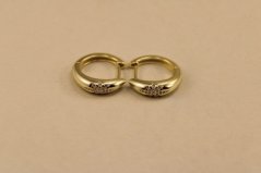 Náušnice- kruhy- zirkóny- kĺb- pozlátené striebro- 925/1000