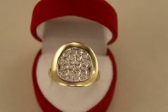 Prsteň- sieťovaný vzor- viacfarebné zlato- 14 karátov