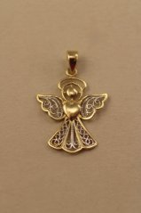 Prívesok-Anjelik-viacfarebné zlato-14 karátov