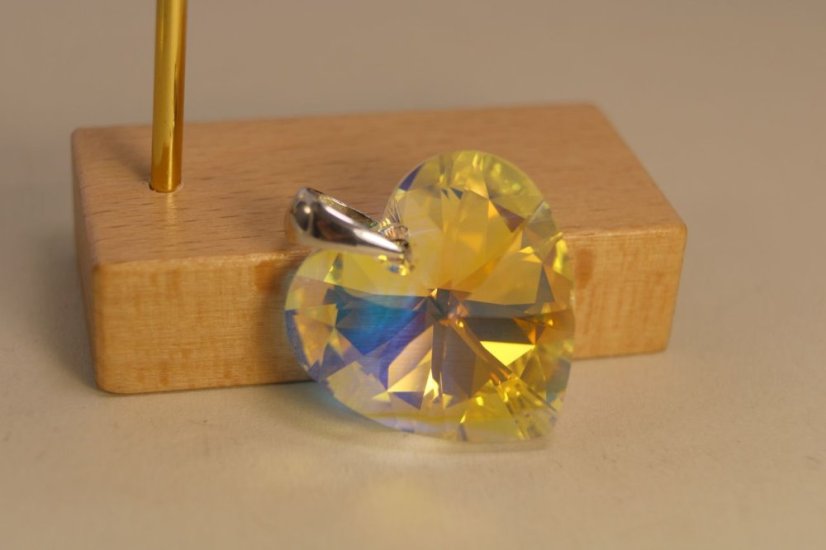 Prívesok-tvar srdca -Swarovski crystals- striebro