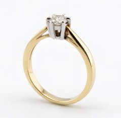 Zlatý prsteň - Solitaire briliant - 14k - Žlté zlato