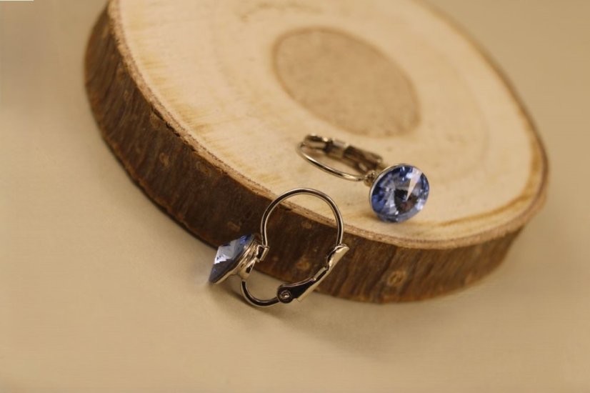 Náušnice- modré zirkóny- patent- chirurgická oceľ- 316/L