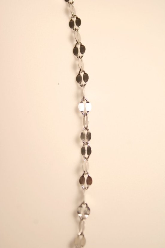 Strieborná rhodiovaná retiazka ploché ovalné očka, 50 cm, 1,71 g, 925/1000