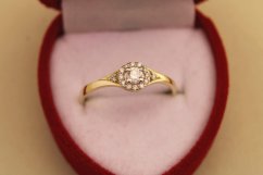 Prsteň- brilianty-H/Si2- viacfarebné zlato- 14 karátov