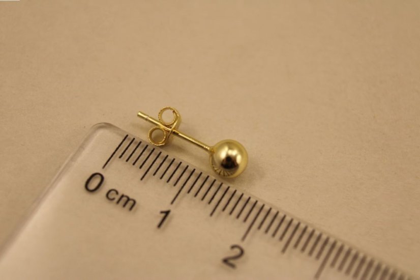 Náušnice-guličky-UNISEX- puzetky- pozlátené striebro