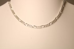 Strieborná retiazka Figaro, rhodium, 45,5 cm, 4,61 g, 925/1000
