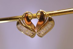 Náušnice- kombinované zlato- číre zirkóny-patent-14 karátov