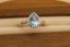 Strieborný prsteň slza - Modrý zirkón - 925 - rhodium