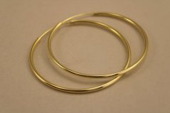 Náušnice-kruhy-hladké-pozlátené striebro