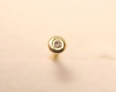 Zlatý piercing do nosa so žiarivym čírym briliantom 0,01 ct, žlté zlato, 0,17 g, 14 karátov 585/1000