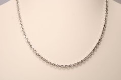 Strieborná retiazka v štýle Anker, rhodium, 50,5 cm, 3,87 g, 925/1000