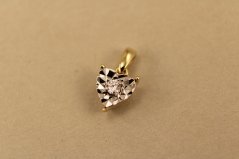 Prívesok- srdce- diamant 0,04ct- kombinované zlato- 14 karátov