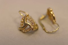 Náušnice-žlté zlato-číre zirkóny-patent-14 karátov