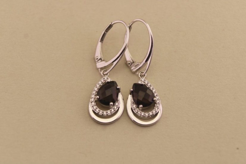 Náušnice - Kremeň - Klasické zapínanie - 925/1000