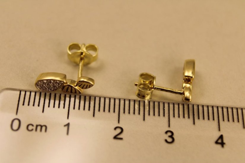 Náušnice-diamanty 0,060 ct-H/Si-žlté zlato-puzetky-14 karátov