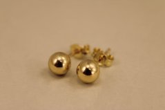 Náušnice- guličky- puzetky- žlté zlato- 14K