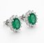 Náušnice - Smaragd - číre diamanty 0,260 ct - SI/H - biele zlato - 14 karátov