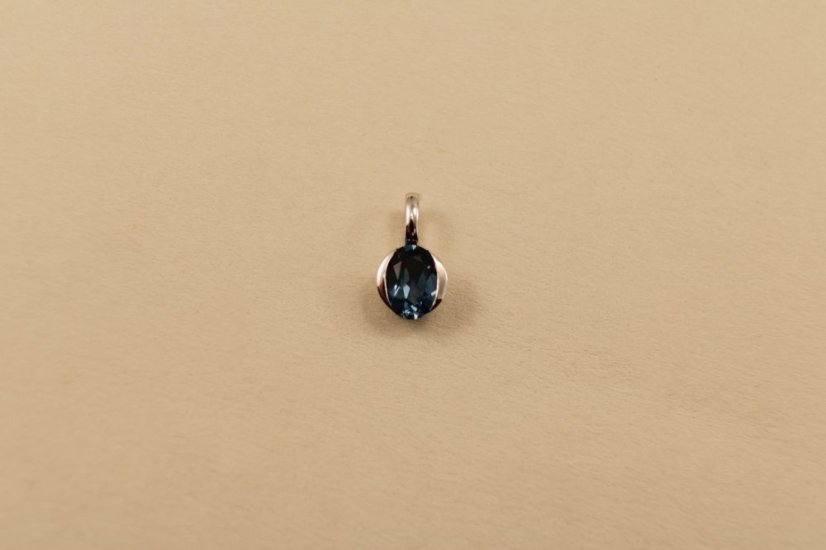 Prívesok - londýnsky Topás - biele zlato - 14 karátov