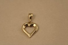 Prívesok- vyrezávané srdce- žlté zlato- 14 karátov