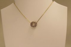 Retiazka - celebritka - diamanty 0,06 ct H/SI2 - žlté zlato- 14 karátov