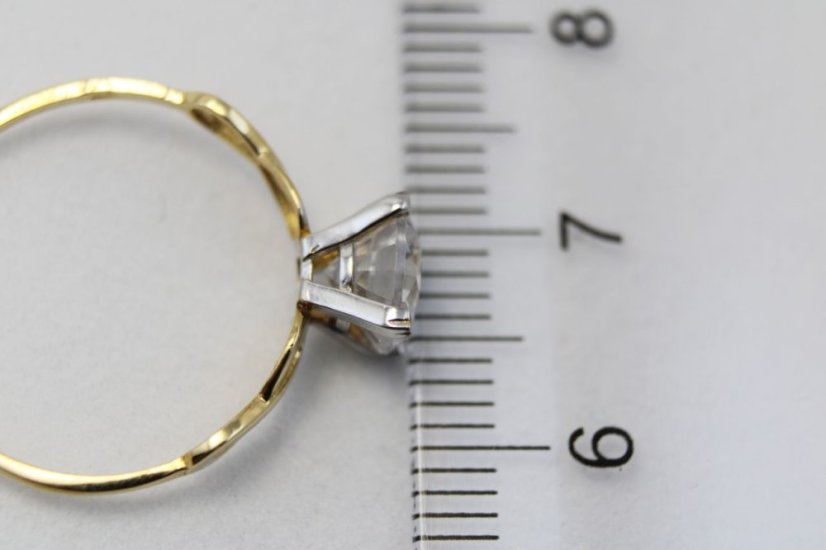 Prsteň kombinované zlato číry zirkón, veľkosť 54, 1,24g, 14k 585/1000