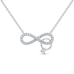 Celebritka-Nekonečno-Číry zirkón-Biele zlato-Anker-14k