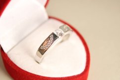 Prsteň- číre zirkóny- biele zlato- 14 karátov