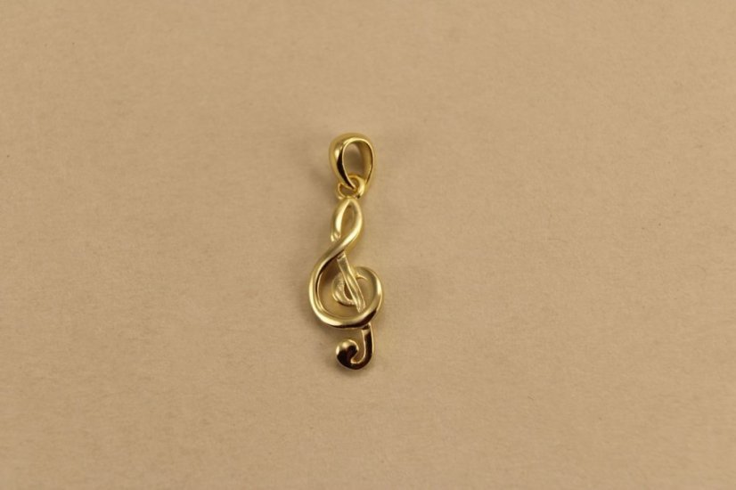 Prívesok- husľový kľúč- pozlátené striebro