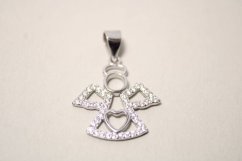 Prívesok- anjelik so srdiečkom- číre zirkóny- rhódiované striebro