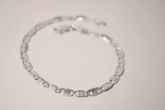 Náramok-platničky-rhodium-striebro