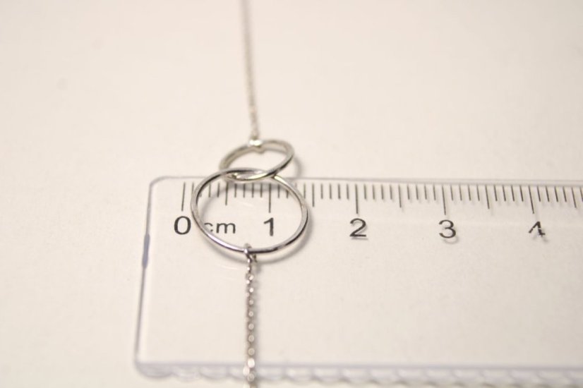 Strieborný rhodiovaný náramok prepojené kruhy, 14,5-17,5 cm, 1,18 g, 925/1000