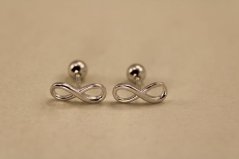 Náušnice-nekonečno-šrúbky-rhodium-striebro