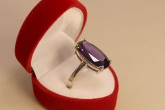 Prsteň-fialový swarovski crystal-rhodiované striebro