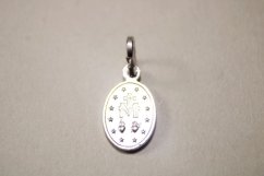 Prívesok- Zázračná medaila s Pannou Máriou- rhódiované striebro