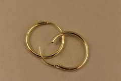 Náušnice- hladké kruhy- pozlátené striebro