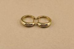 Náušnice- kruhy- zirkóny- kĺb- pozlátené striebro- 925/1000