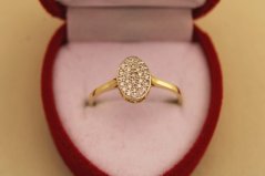 Prsteň- diamanty-H/Si2- žlté zlato- 14 karátov