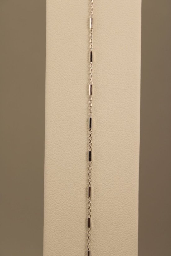 Zlatý náramok, jemný vzor, biele zlato, 18cm 0,79g, 14k 585/1000