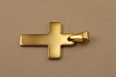Prívesok- kríž- vysoký lesk- pozlátená chirurgická oceľ