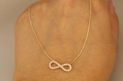 Celebritka-Nekonečno-Číre zirkóny-Žlté zlato-14k